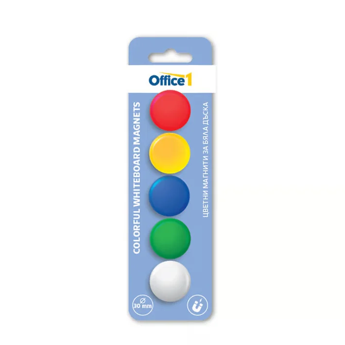 МАГНЕТИ ЗА БЕЛА ТАБЛА OFFICE1 30ММ 5БР