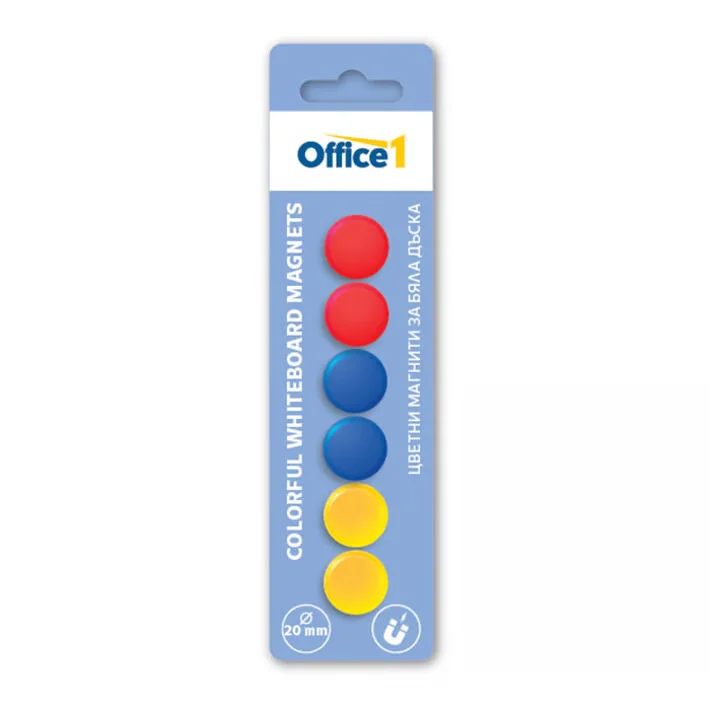 МАГНЕТИ ЗА БЕЛА ТАБЛА OFFICE1 20ММ 6БР